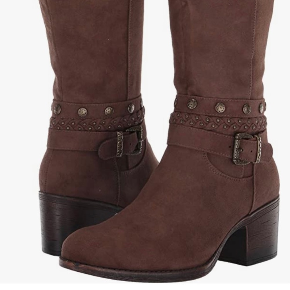 White Mountain “Paulina” Knee-High size 9 Waxy Suedette Boots, New With Box